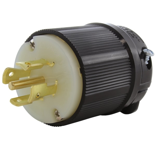 Locking Plug, L21-20P, 20 A, 120/208V AC, Three Phase, Black
